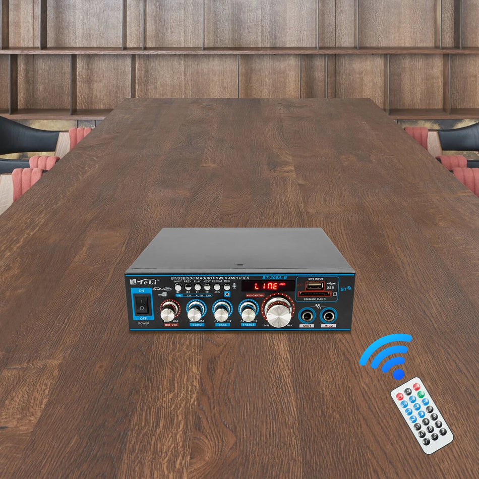 Bluetooth-Verstärker SD USB – HiFi Dual 30W 30W Mikrofoneingänge
