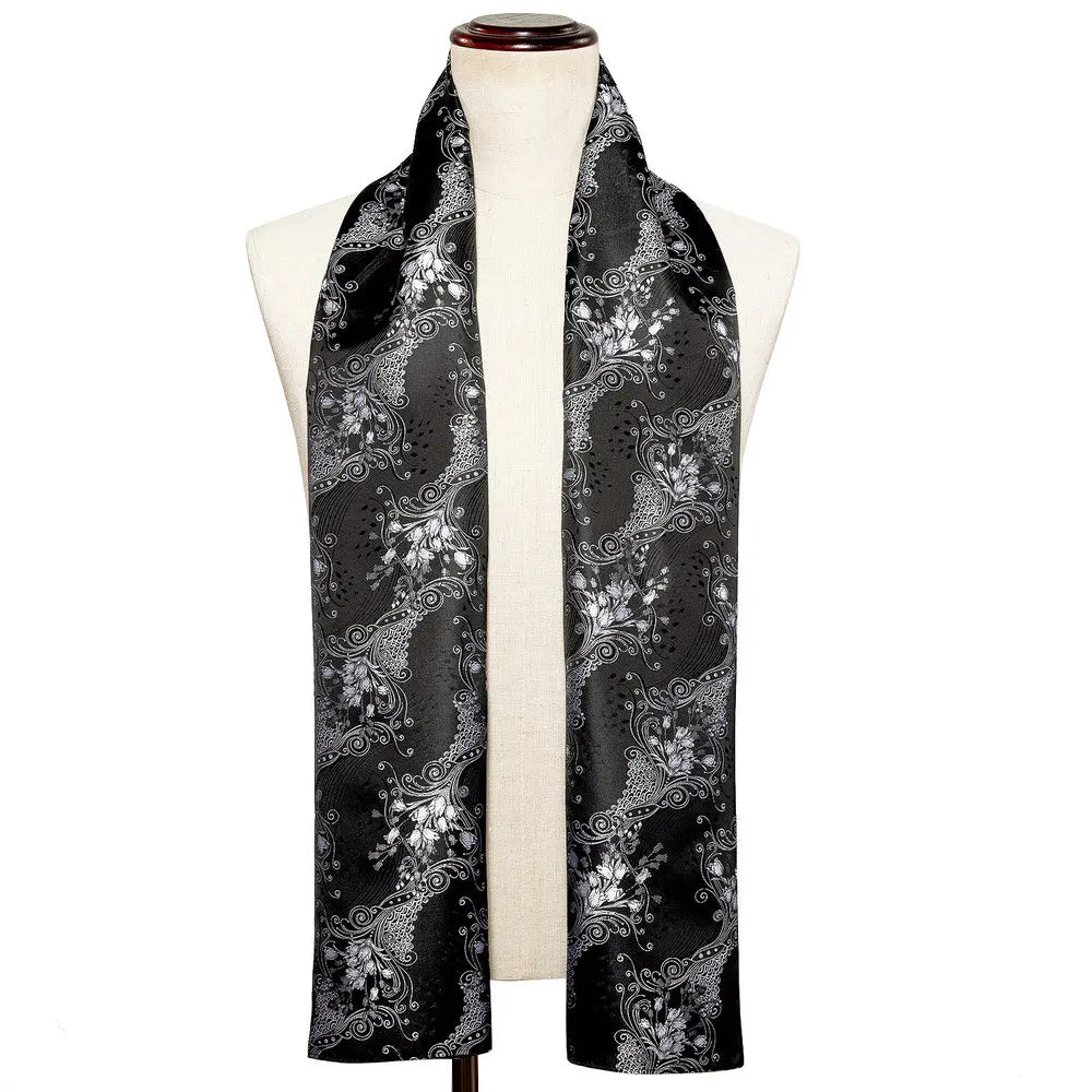 Barry.Wang Jacquard Silk Scarf &ndash; Elegant Floral Paisley Design
