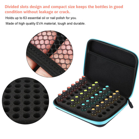 63 Slots Portable Essential Oil Storage Case &ndash; Travel Ready