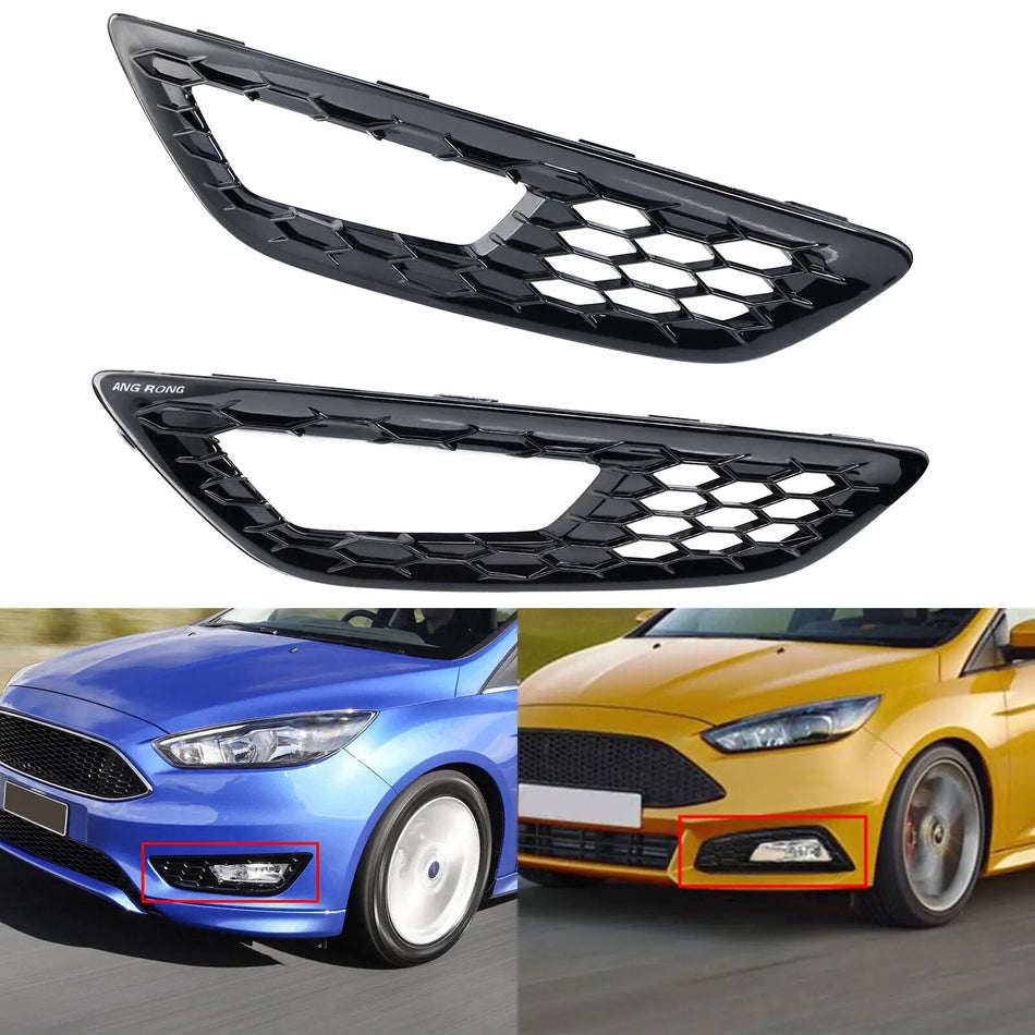 Grill osłony lamp przeciwmgielnych z przodu w połysku czarnym do Forda Focusa MK3
