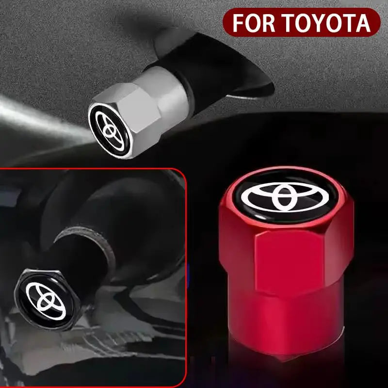 Καπάκια Βαλβίδων Ελαστικών από Μέταλλο για Toyota Corolla, 4 Τεμάχια Διακοσμητικά, Ανθεκτικά και Εύκολα στην Εγκατάσταση