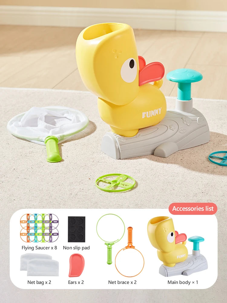 Air Discs Launcher &ndash; Fun Indoor and Outdoor Flying Game Yellow