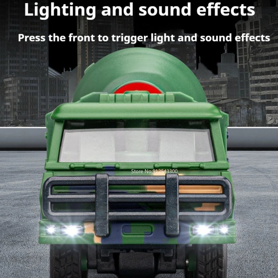 1:43 Schaal Diecast Raketlanceervoertuig Model Speelgoedauto met Geluid en Licht