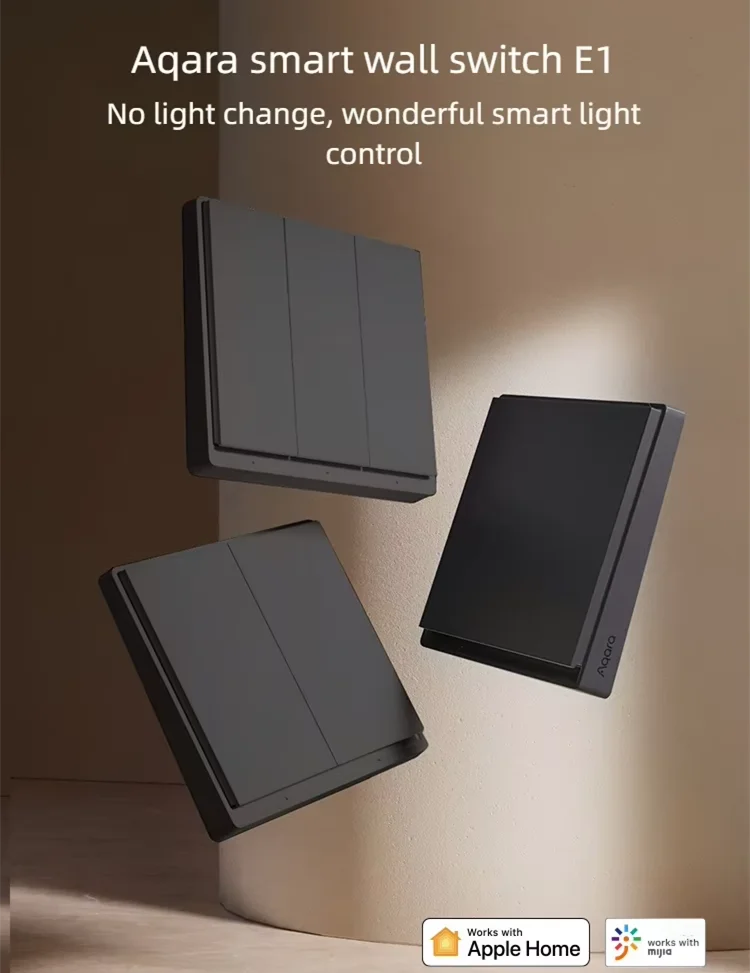 Aqara E1 inteligentný nástenný vypínač ZigBee 3.0 pre Xiaomi Mi Home a HomeKit bez neutrálu