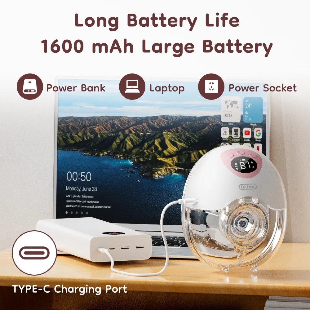 Dr.isla Wearable Electric Breast Pump - Hands-Free with 4 Modes &amp; 36 Suction Levels