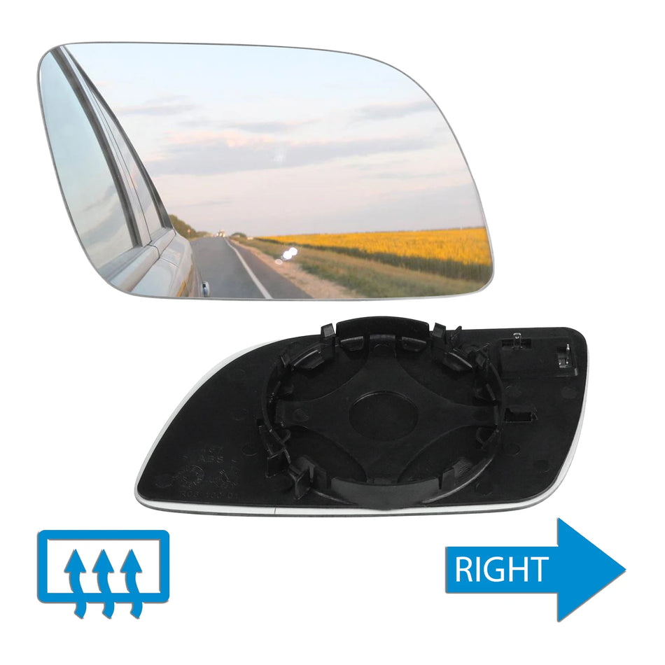 VW Polo 9N 9A Heated Convex Door Mirror Glass Right