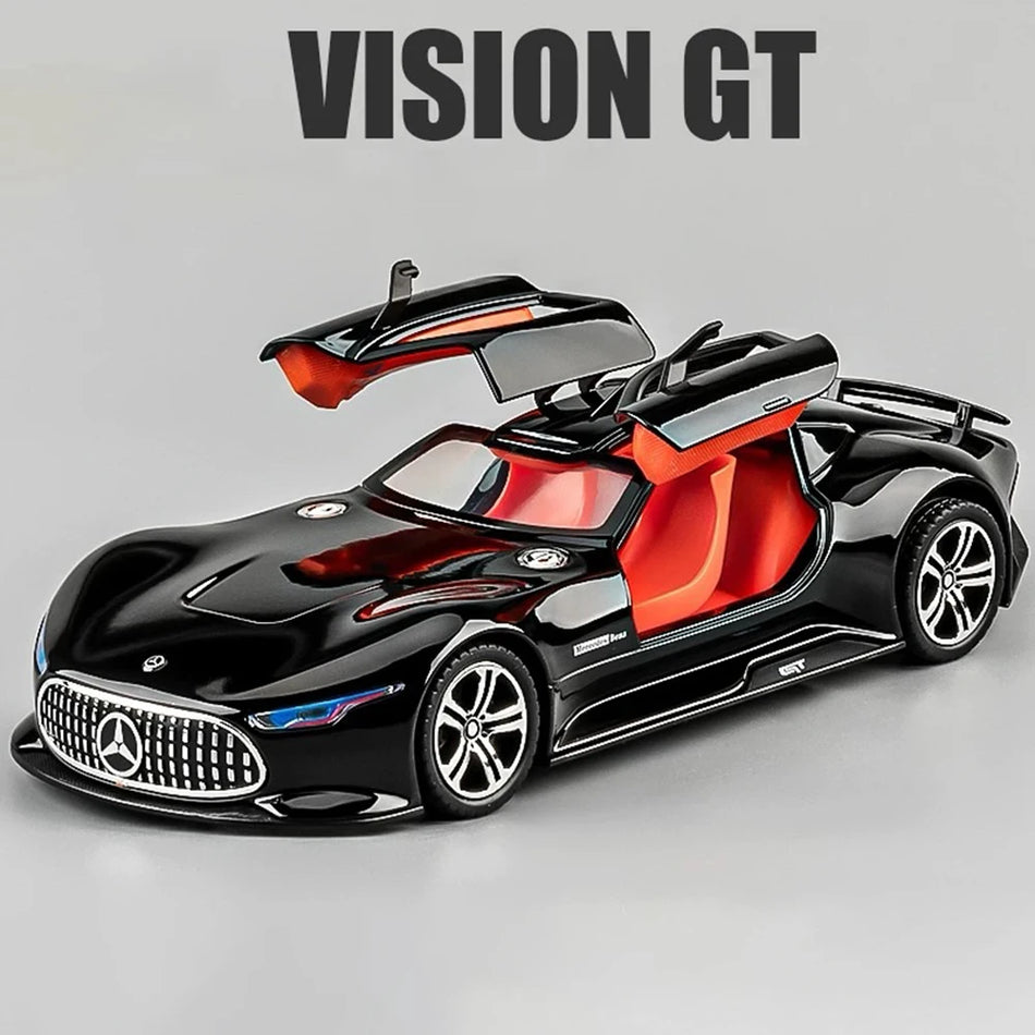 1:24 Diecast Vision GT GLS63 športni avtomobil model z odprtimi vrati, povleci nazaj