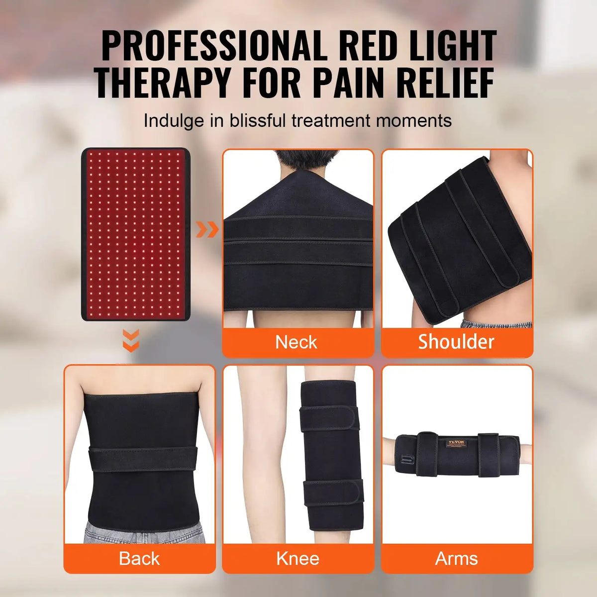 Red Light Therapy Pad With 264 LEDs 10Hz Pulse For Pain