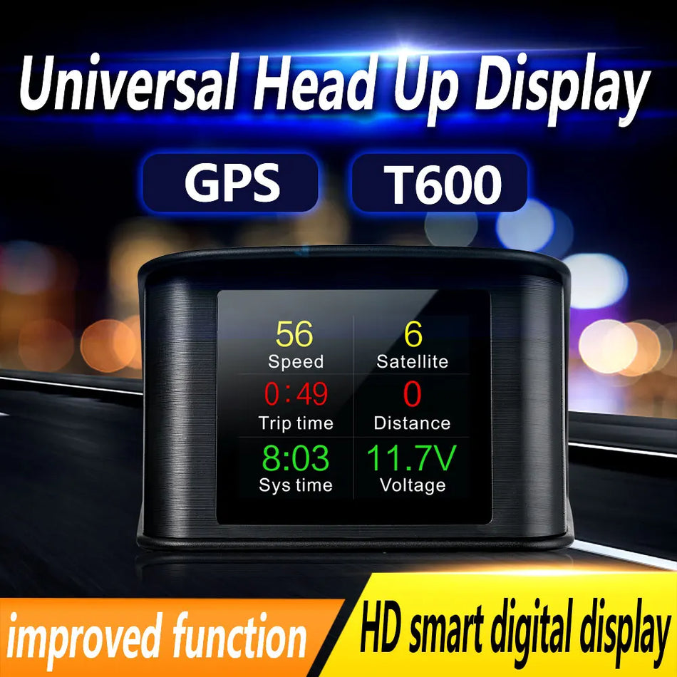T600 Auto HUD-näyttö HD LCD:llä, universaali sopivuus