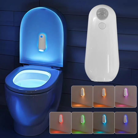 Rechargeable LED Motion Sensor Toilet Night Light for Bathroom, Bedroom, Corridor &amp; Stairs