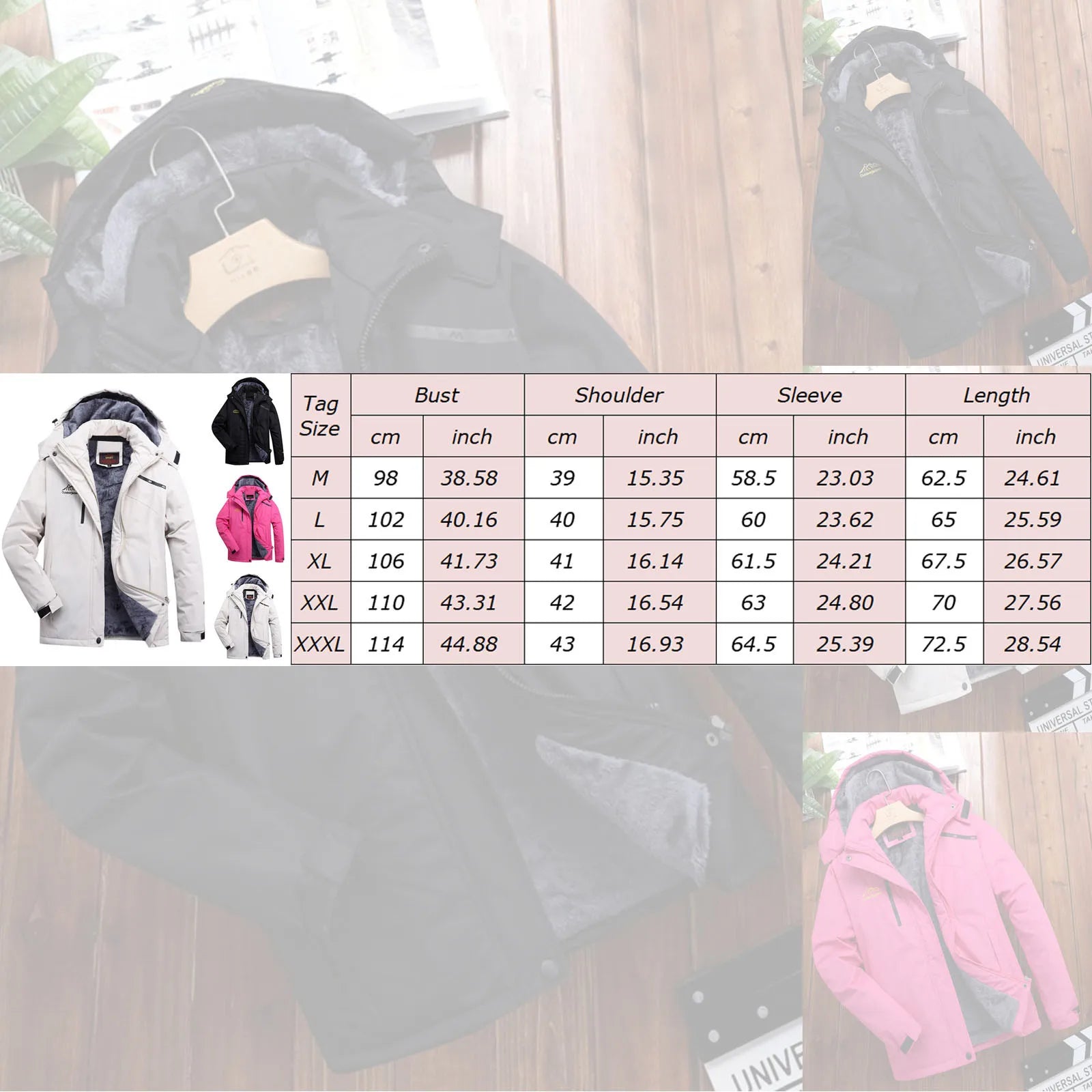 Women's Solid Colour Waterproof Windbreaker Jacket with Fleece Lining
