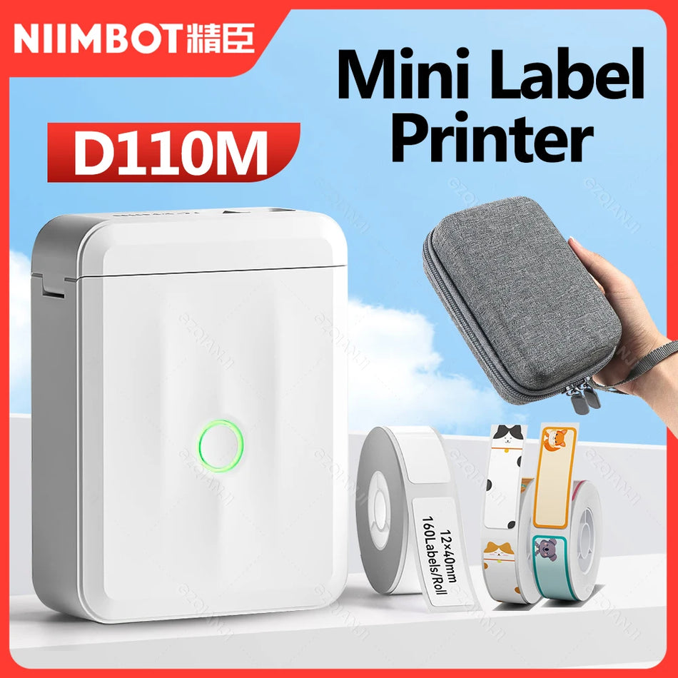 D110M Niimbot etiķešu printeris Bluetooth, portatīvais termālais uzlīmju printeris