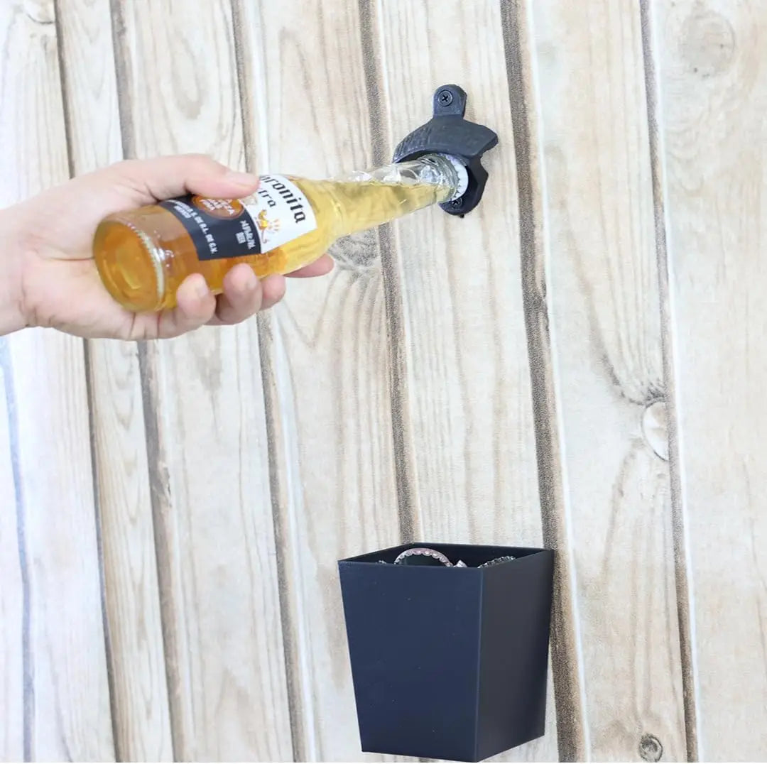 Wall Mounted Beer Opener Cast Iron Black 2Pack &ndash; Heavy Duty