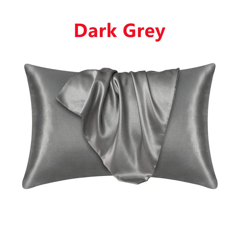 Nordic Pure Emulation Silk Pillowcase &ndash; Luxurious Comfort and Elegant Design Dark Grey / 1PCx51x76cm(20x30in)