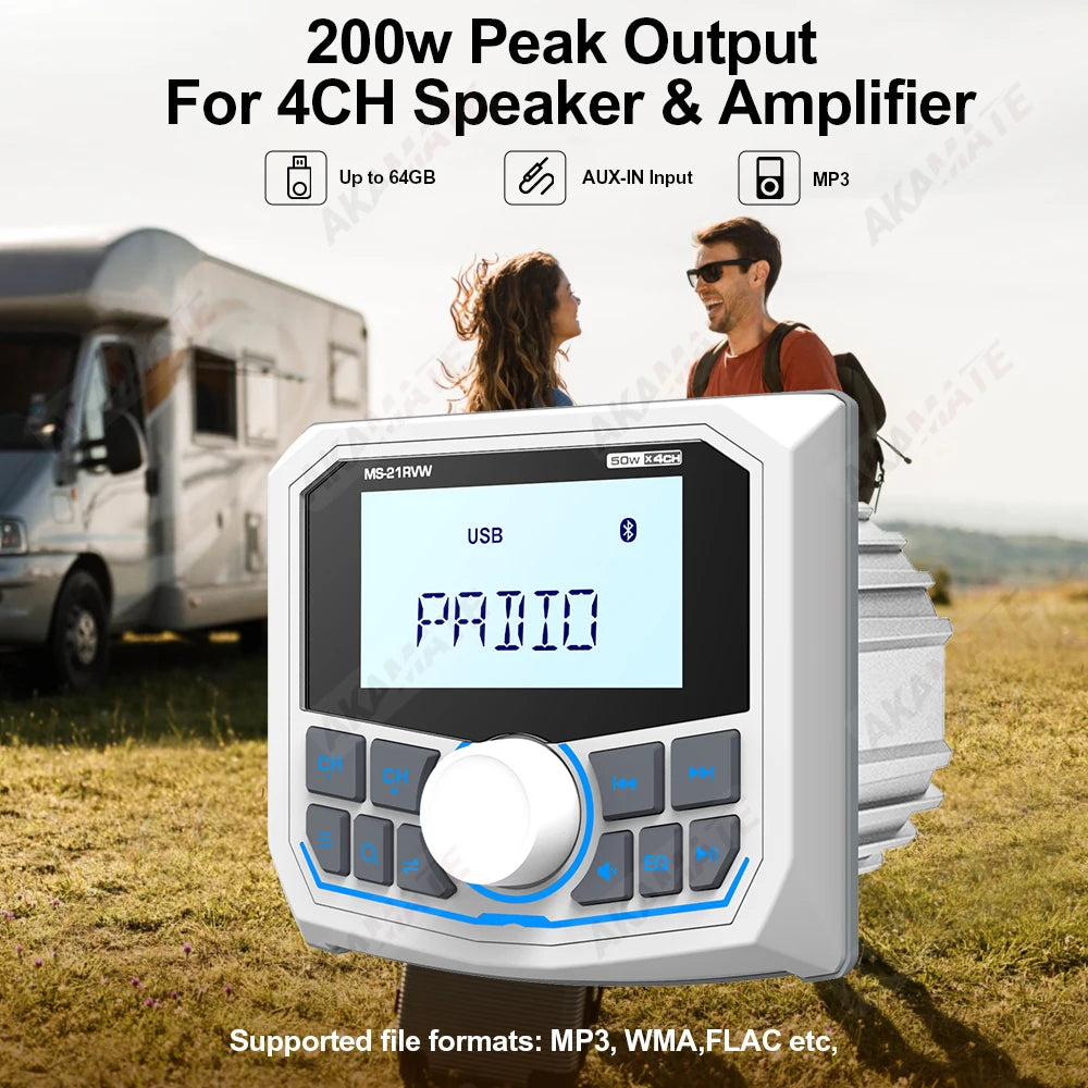 MS-21RV W &ndash; Waterproof Bluetooth Marine Stereo IPX5