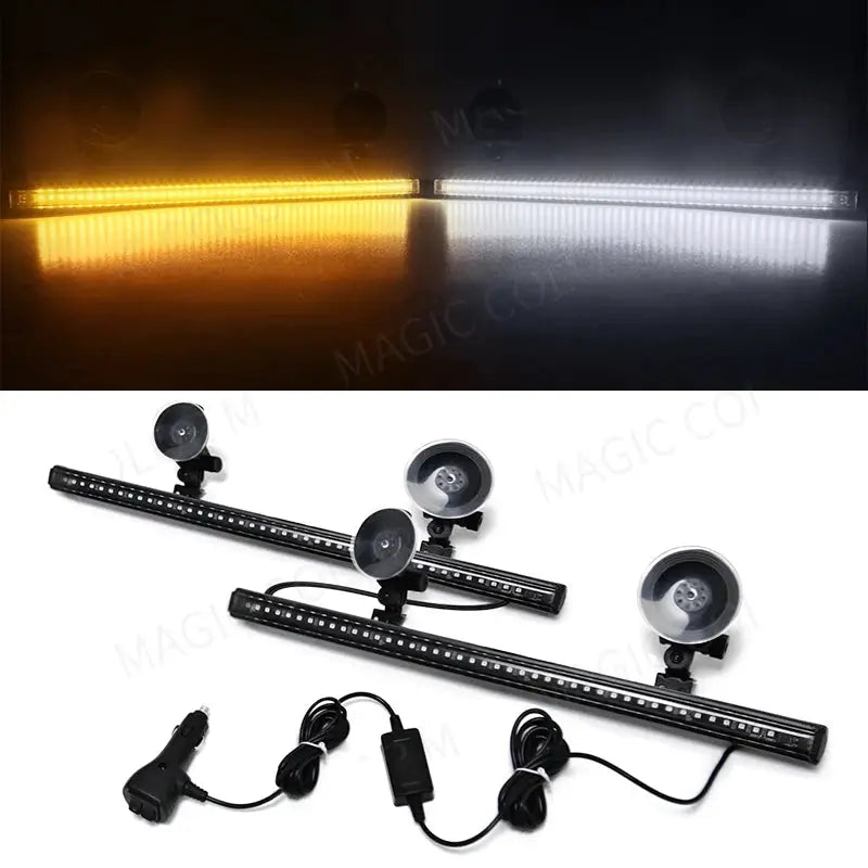 96 LED Car Strobe Light Emergency Flash Warning Lamp 2-in-1 3030 SMD Windshield Bar Auto Traffic Advisor Car Accessories 12V-24V by InterCyprus Trading Ltd