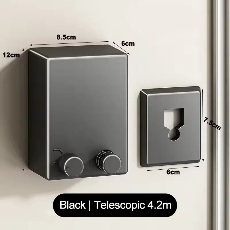 Invisible Clothesline Telescopic Hanging - Compact Design Black