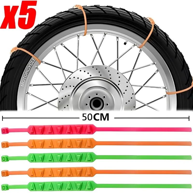 5-1pcs Anti-Skid Snow Chains &ndash; Emergency Tire Chain Tool