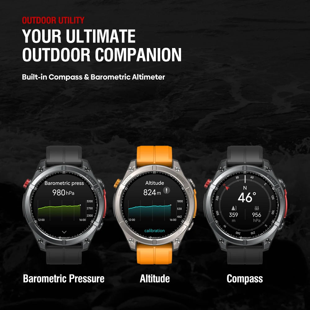 Zeblaze Stratos 4 GPS Smartwatch &ndash; 1.43 Inch AMOLED Display