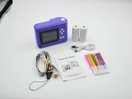 Children's Thermal Instant Print Camera Mini &ndash; HD Lens 2 roll paper set