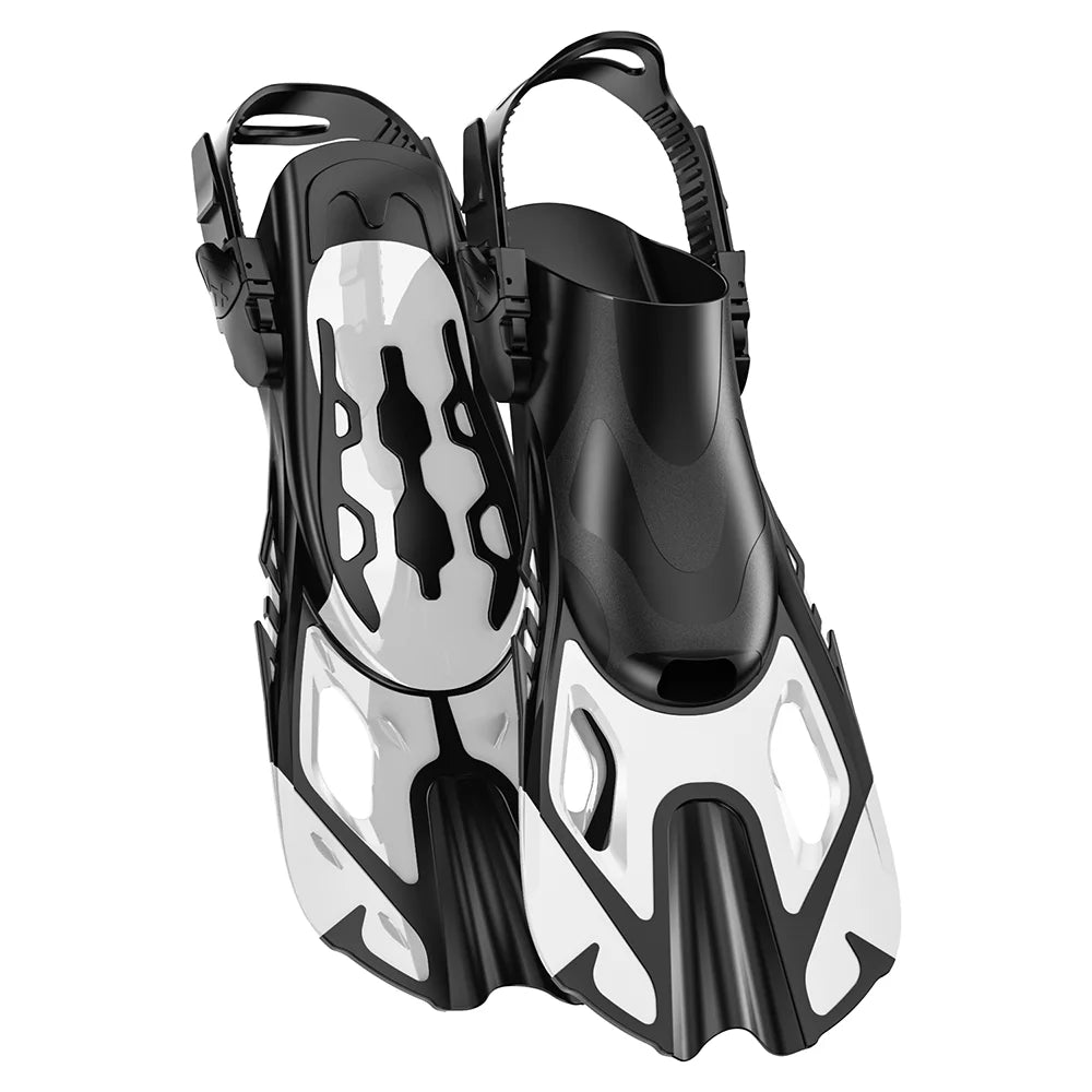 Snorkel Fins &ndash; Adjustable Open Heel Design for All Sizes White / S/M