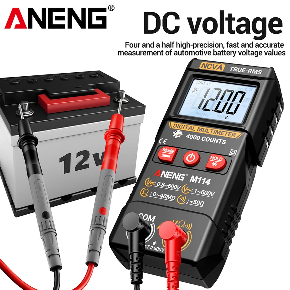 ANENG M114 Digital Multimeter with NCV, Auto Smart Detection, 0-600V