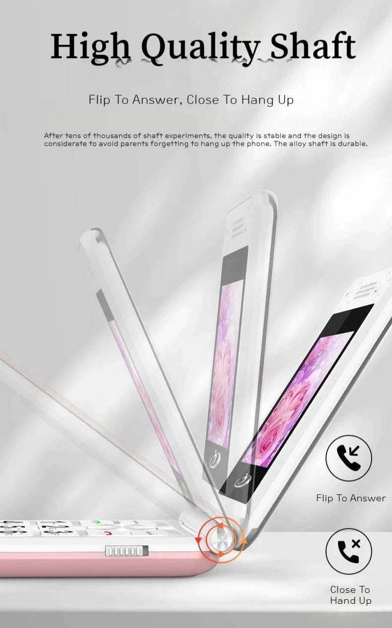 Pink Classic Mini Flip Women Phone &ndash; Large Button SOS Dial