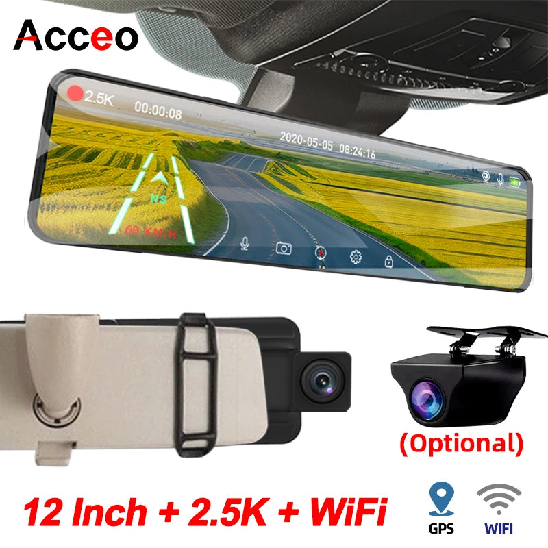 ACCEO A45 CAR DVR &ndash; 11.28 Inch Touch IPS 2.5K Rear Camera