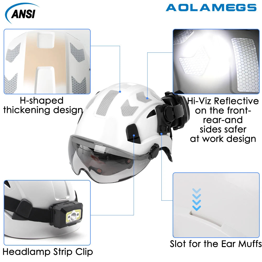 CE Construction Safety Helmet 4AQM0226 &ndash; Integrated Visor