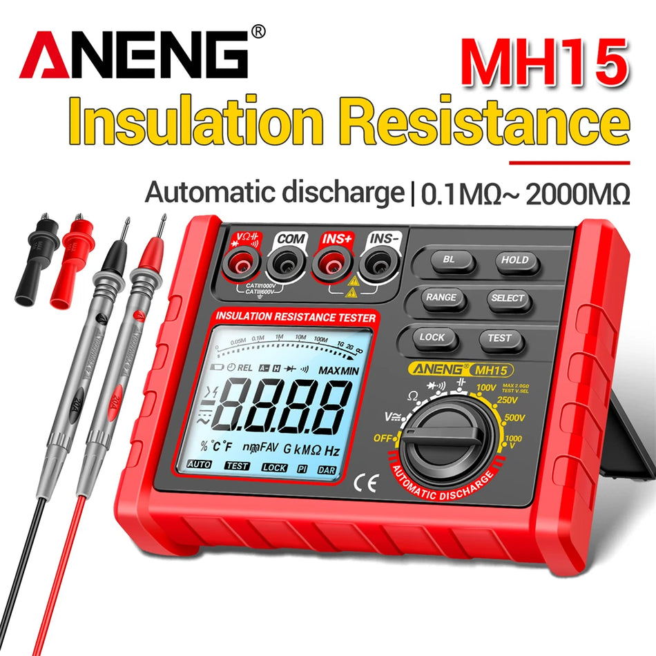 ANENG MH15 Ohmmeter Insulation Meter &ndash; Auto Discharge