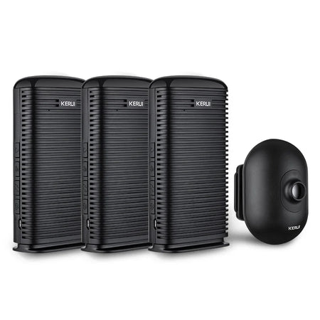 KERUI DW9 Garage Alarm Wireless Driveway Welcome Burglar Alarm Waterproof Outdoor PIR Motion Sensor Detector Security Protection 3 alarm 1 sensor / EU Plug