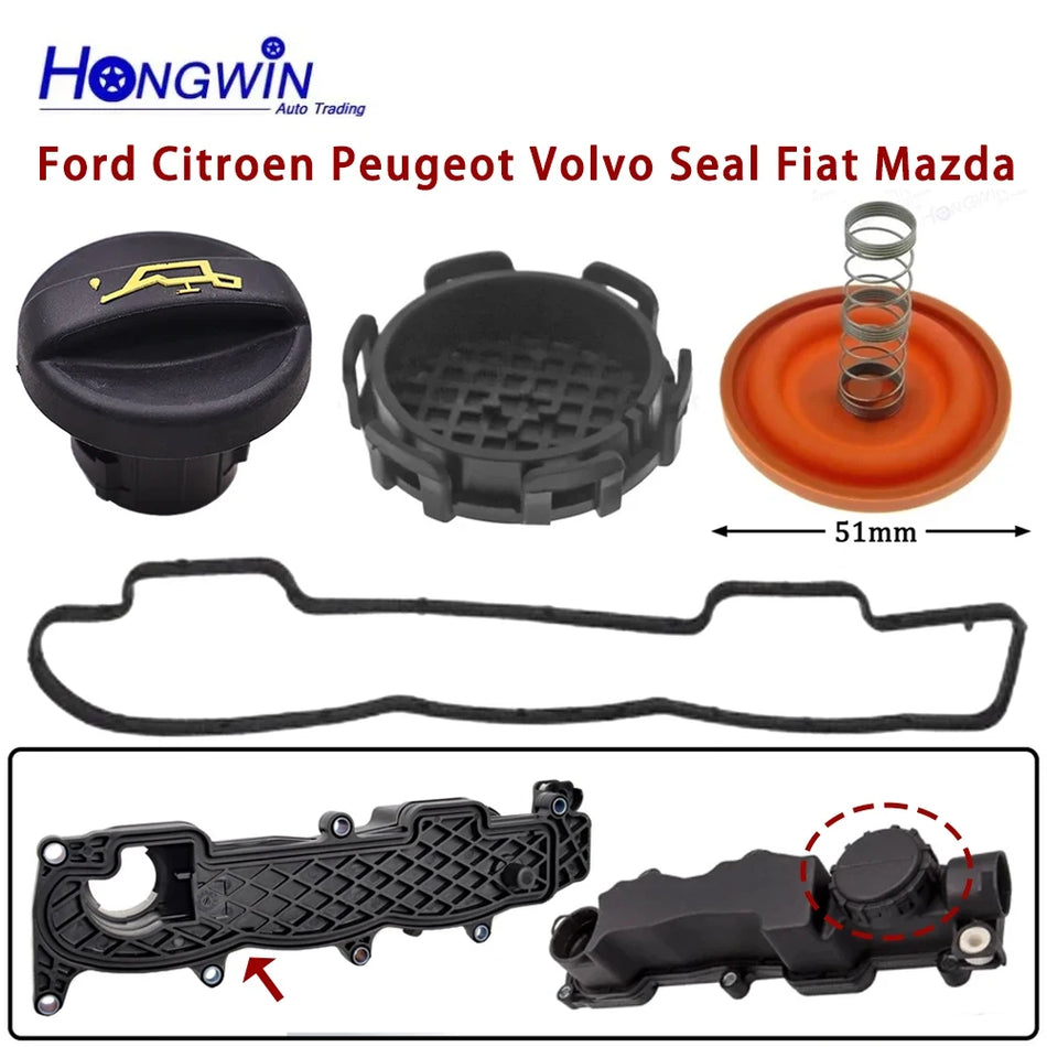 PCV-Silikon-Entlüftungsmembran für Ford Focus Fiesta Fusion 1.6TDCi