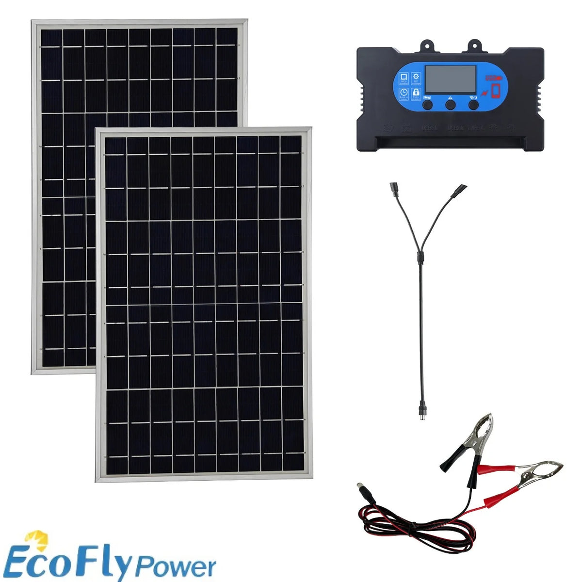 EcoFlyPower 20W 18V Outdoor Solar Charger &ndash; High Efficiency Power for Camping and Travel