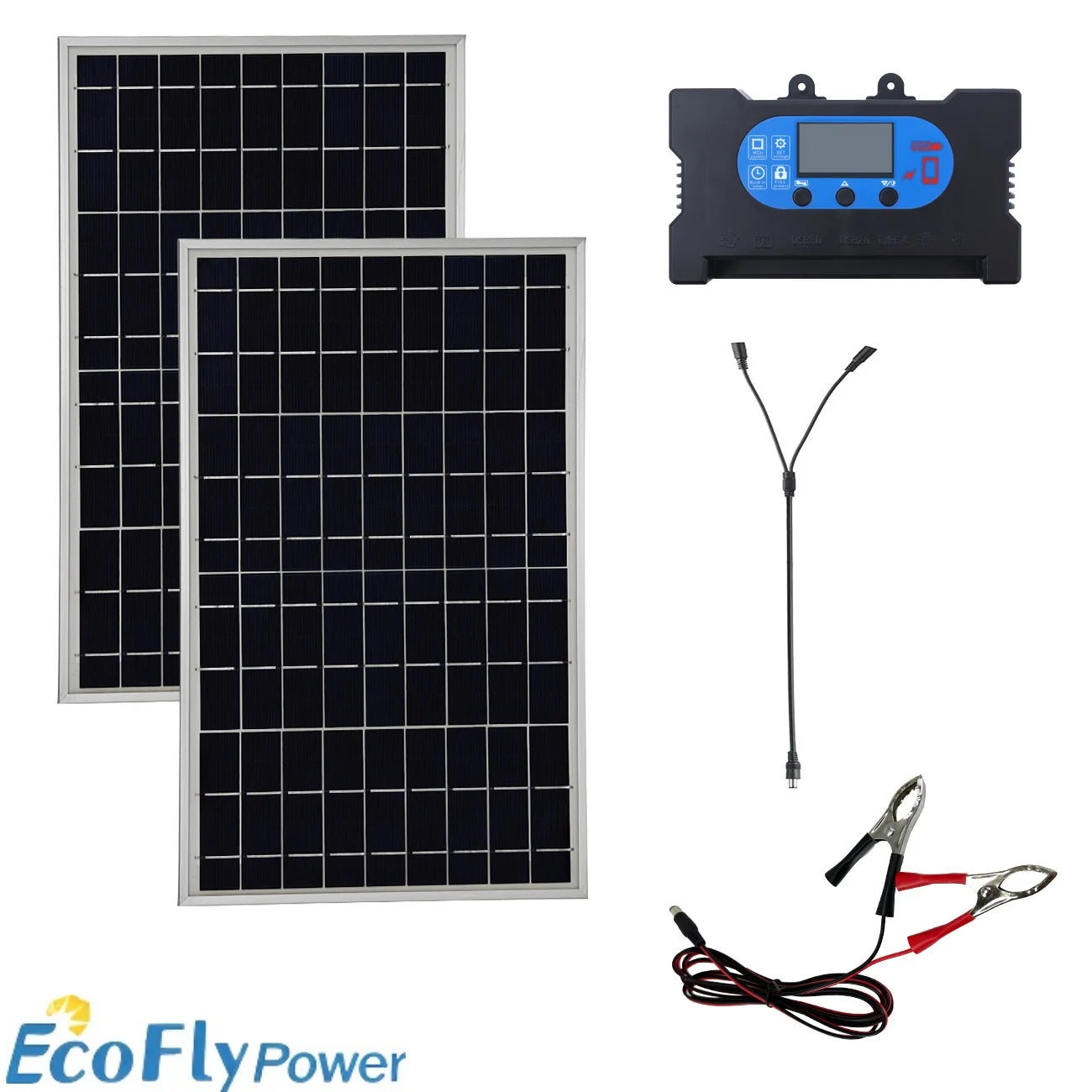 EcoFlyPower 20W 18V Outdoor Solar Charger &ndash; High Efficiency Power for Camping and Travel