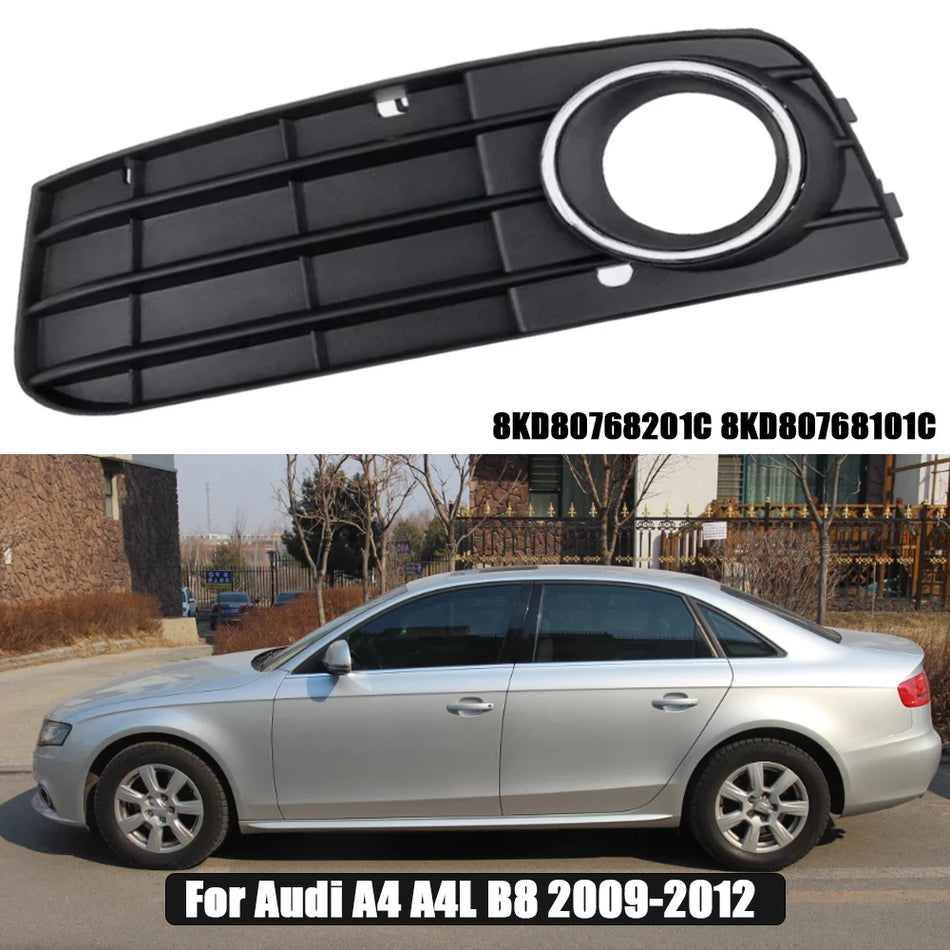 Grelhas dos faróis de nevoeiro em ABS para Audi A4 A4L B8 2009-2012 8KD80768201C 8KD80768101C