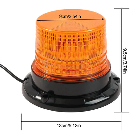 Magnetic Base LED Amber Emergency Strobe Light Car Roof Flashing Hazard Warning Light 12V/24V Vehicle Safety Beacon Lamp by InterCyprus Trading Ltd