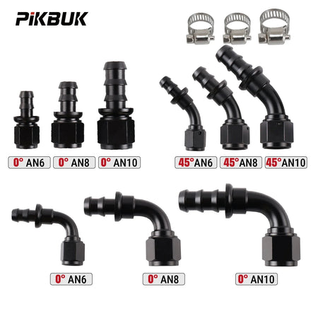 Reusable AN Push-On Hose Fittings With 0 45 90 180 Angles For Fuel Lines by InterCyprus Trading Ltd