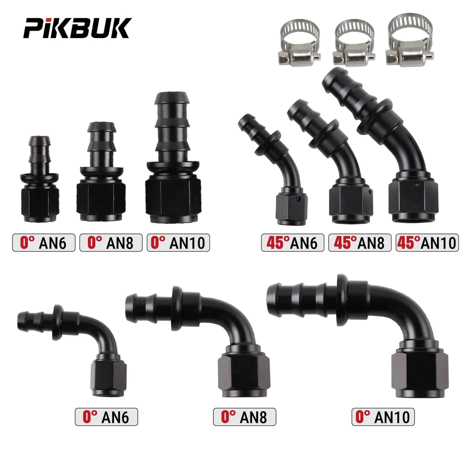Reusable AN Push-On Hose Fittings With 0 45 90 180 Angles For Fuel Lines by InterCyprus Trading Ltd