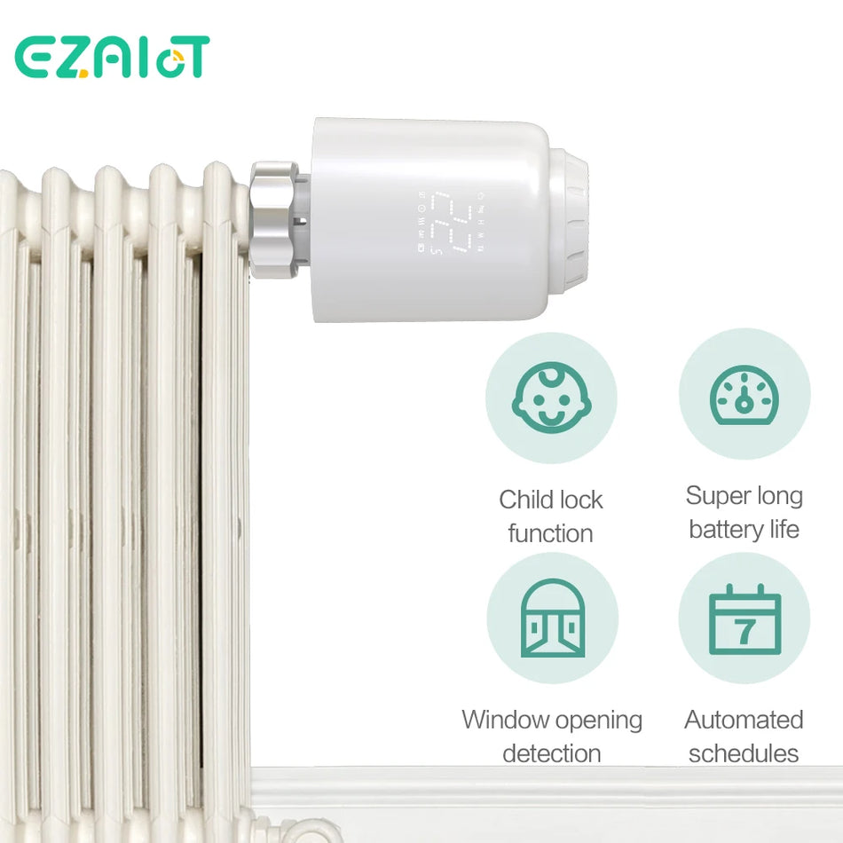 TRV Radiator Thermostatic Valve &ndash; Precise 0.1C Temp Control