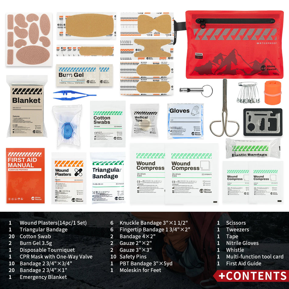 Набор первой помощи Rhino Rescue ультралегкий водонепроницаемый маленький для походов