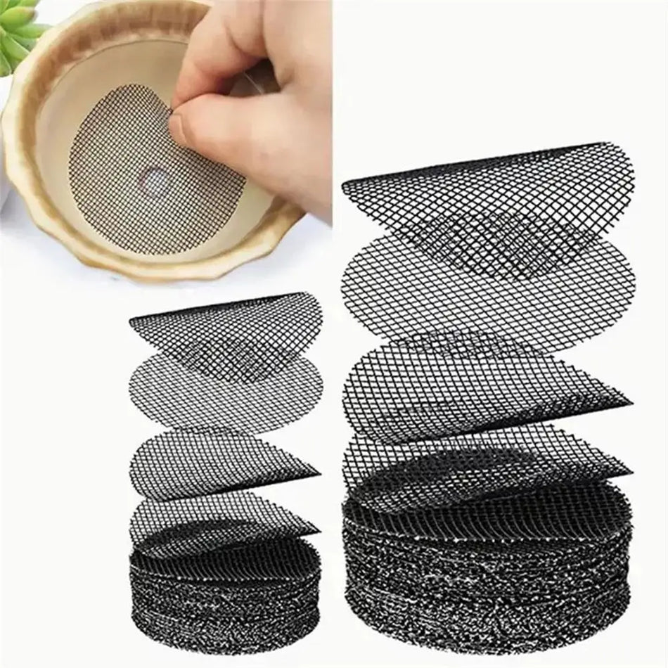 50PCS Flower Pot Mesh Pads &ndash; Prevent Soil Loss with Durable Drainage Screens