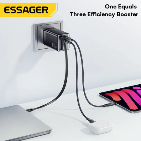 Essager 65W GaN Charger With Retractable Cable &ndash; PD Charge