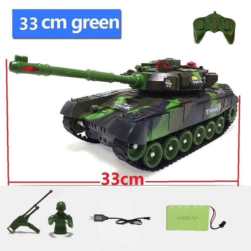 CONUSEA RC Military War Tank &ndash; Realistic Simulation Shooting 33cm Green