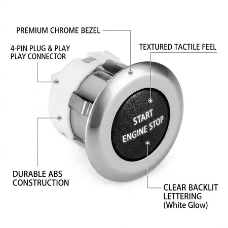 Engine Start Stop Switch Push Button for Land Rover Discovery 4 LR4 Range Rover Sport 2010-2016 LR014015 by InterCyprus Trading Ltd