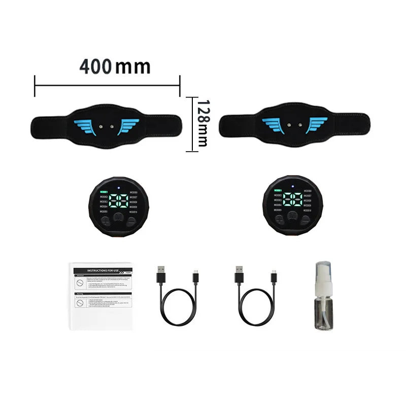 EMS Abdominal Toning Belt - Unisex Electric Muscle Stimulator for Home Fitness 2arm straps
