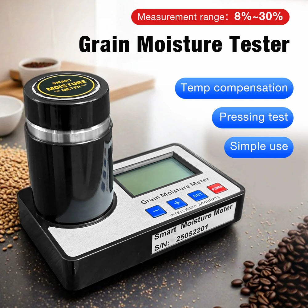 Coffee Bean Grain Moisture Meter &ndash; Digital Backlit Display