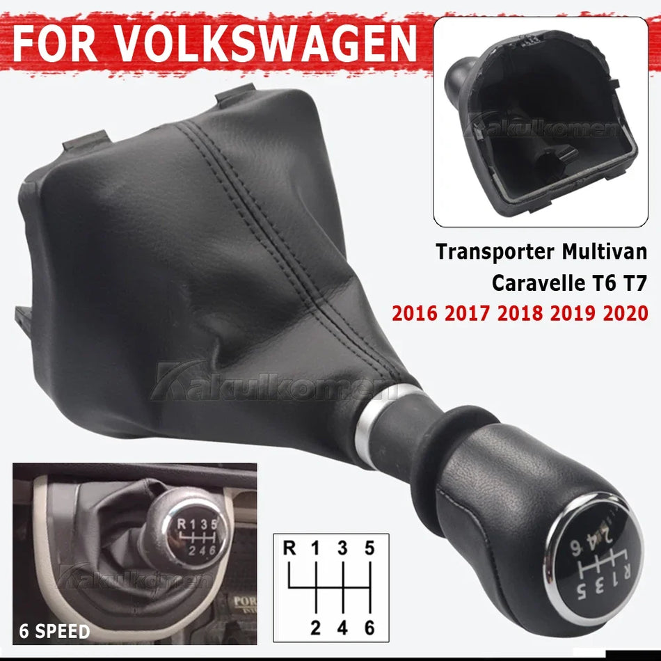 Maner schimbator de viteze cu cotiță din piele pentru Volkswagen Transporter T6 T7