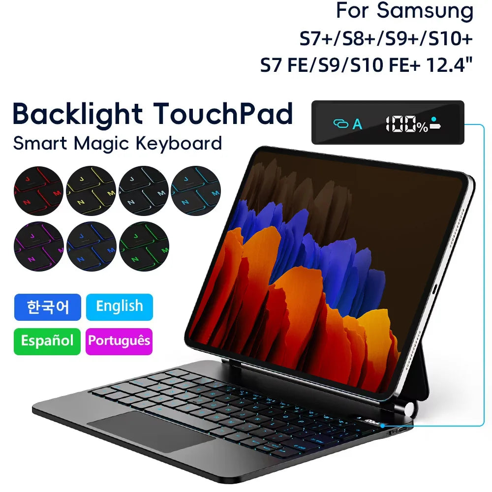 Magic Keyboard Case for Galaxy Tab S9 Plus 12.4in &ndash; Backlit