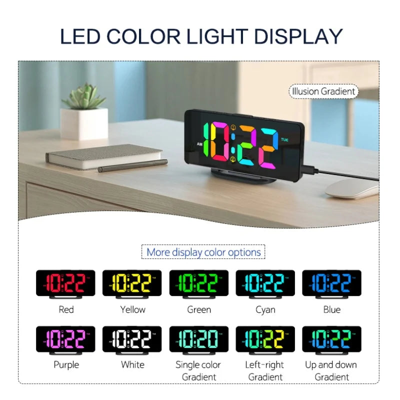 NieNie RGB Digital Alarm Clock &ndash; Dynamic Mood Lighting Feature