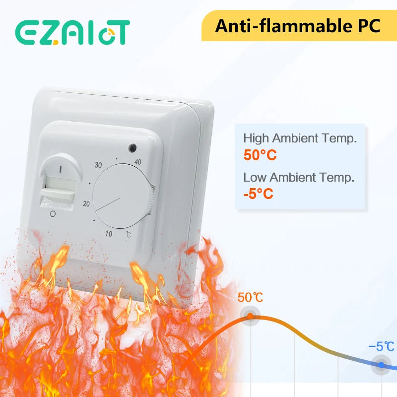 Electric 16A Floor Heating Thermostat &ndash; Mechanical Control
